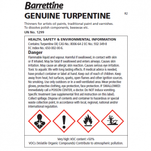 Barrettine - Genuine Turpentine (label)