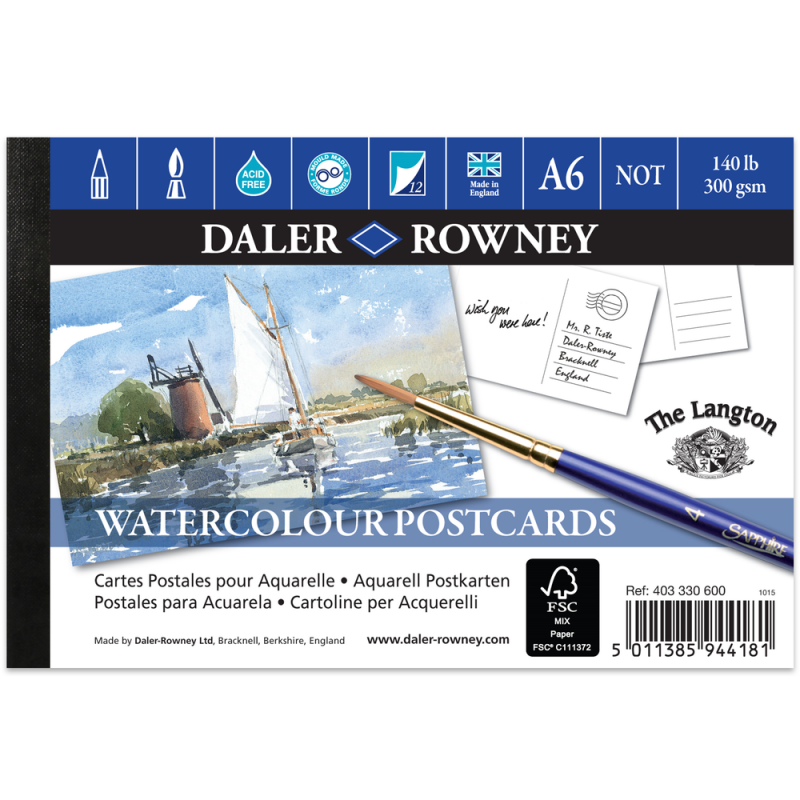 Langton Watercolour A6 Postcard Pad (300gsm)