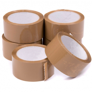 Brown Low-Noise Packing Tape Roll