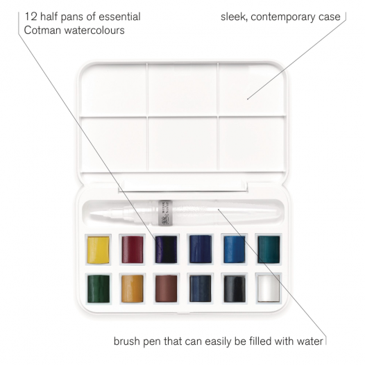 Cotman Watercolour Water Brush Pocket Set (13pc)