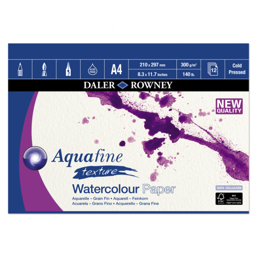 Aquafine Texture Gummed Pads (300gsm)
