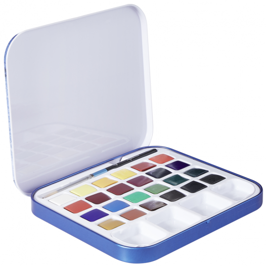 Daler Rowney : Aquafine Watercolor : Half Pan : Pocket / Travel Set of 12 -  Small Gifts - Gifts