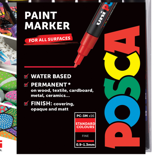  8 Posca Paint Markers, 3M Fine Posca Markers with Reversible  Tips, Posca Marker Set of Acrylic Paint Pens