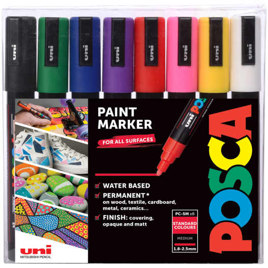 POSCA Paint Marker PC-5M Starter Set (8pc)