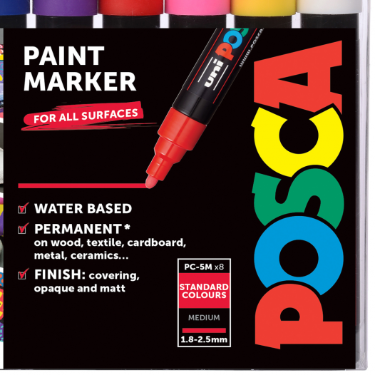 POSCA Paint Marker PC-5M Starter Set (8pc)