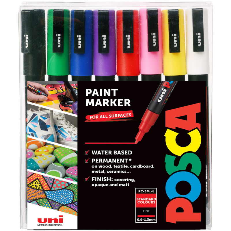 POSCA Paint Marker PC-3M Starter Set (8pc)