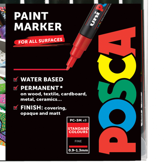 Uni : Posca Marker : PC-3M : Fine Bullet Tip : 0.9 - 1.3mm : Black