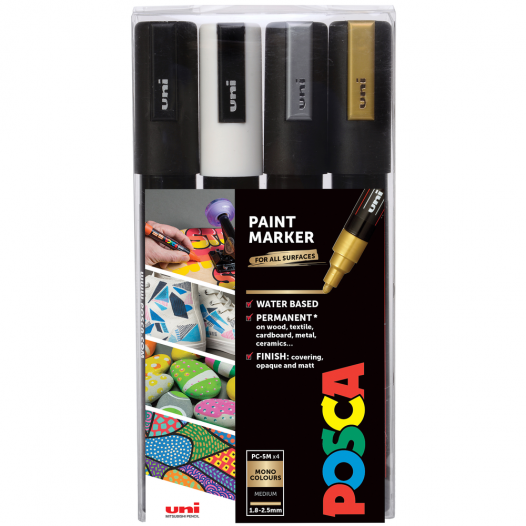 Uni POSCA PC-5M Soft Colors Water-Based Paint Markers, Reversible