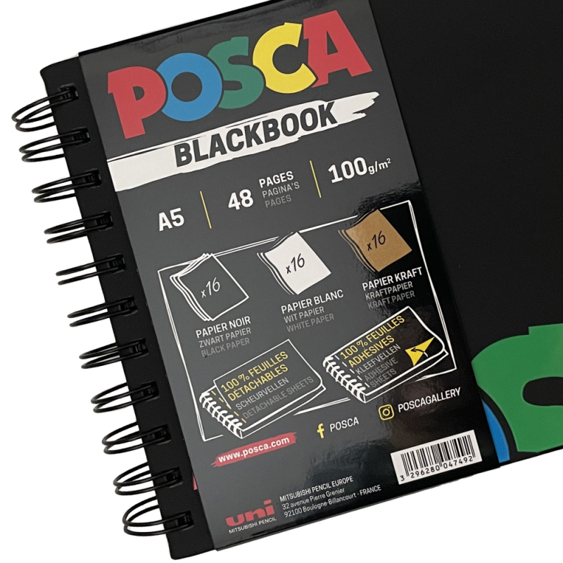 POSCA Blackbook A5 Sketchbook (100gsm)