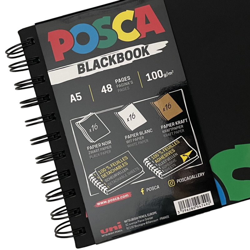 Uni POSCA Blackbook A5 Sketchbook (100gsm)