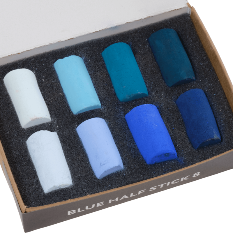 Half-Stick Soft Pastel Mini Set - Blue (8pc)