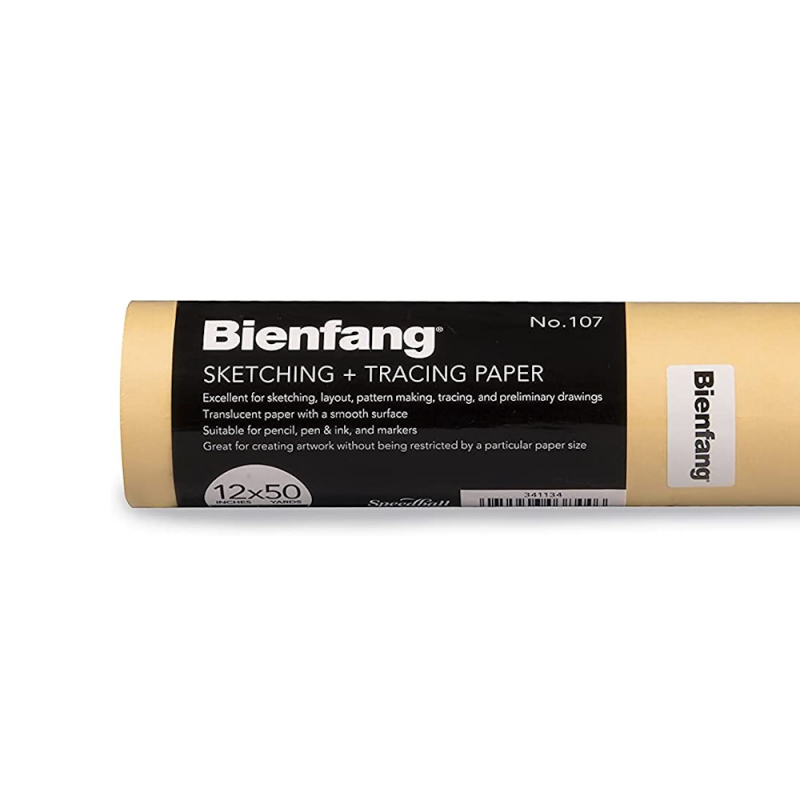 No.107 Canary Sketching & Tracing Paper Roll - 60ft x 12" (28gsm)