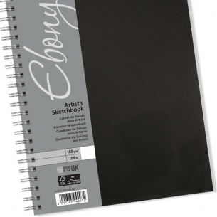 Ebony Hardback Spiral Sketchbook (160gsm) Ebony Hardback Spiral Sketchbook (160gsm)
