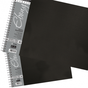 Ebony Hardback Spiral Sketchbook (160gsm) Ebony Hardback Spiral Sketchbook (160gsm)
