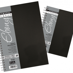 Ebony Hardback Spiral Sketchbook (160gsm) Ebony Hardback Spiral Sketchbook (160gsm)