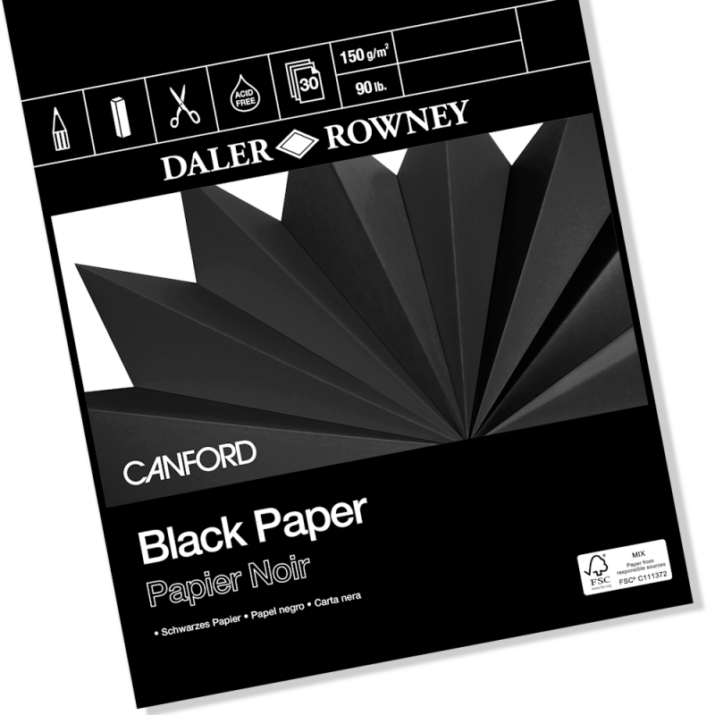 DalerRowney Canford Paper Black Pad (150gsm) Cowling & Wilcox Ltd