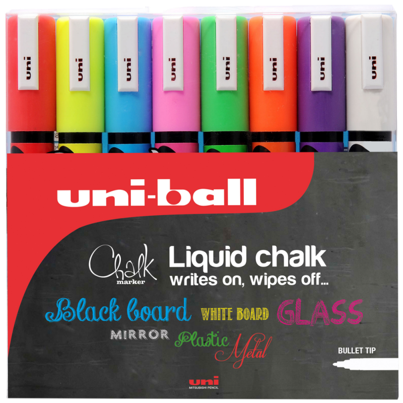  Uni 140012000 1.8-2.5mm Bullet Tip Chalk Marker - White :  Arts, Crafts & Sewing