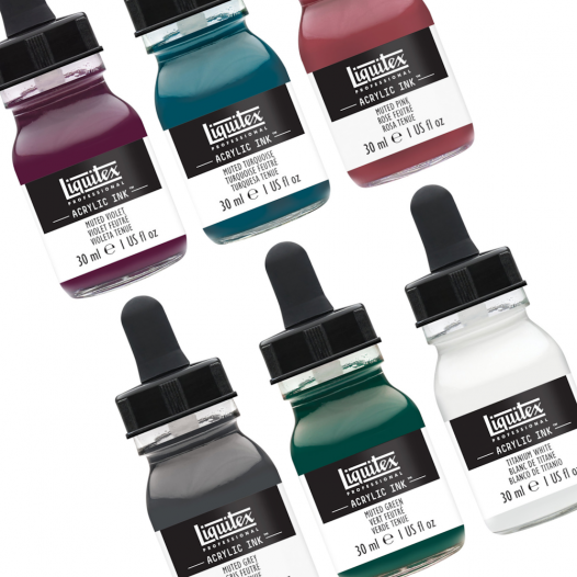 Professional Acrylic Ink! Sets Muted Collection, set of 6