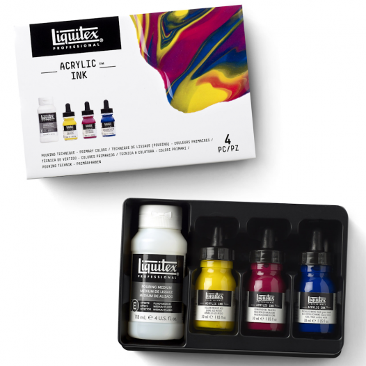 Professional Acrylic Ink Pouring Set - Primary Colours