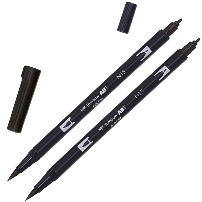 ABT Dual Brush Pen Black Duo (2pc)