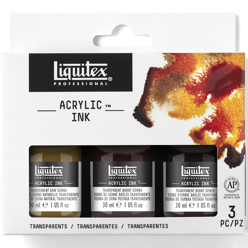 Professional Acrylic Ink Transparent Collection (3pc)