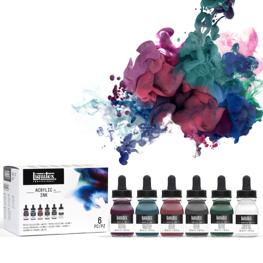 Professional Acrylic Ink! Sets Muted Collection, set of 6