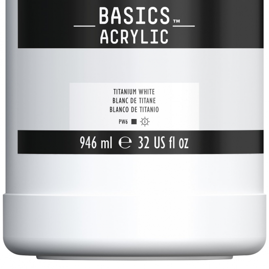 BASICS Titanium White Acrylic Colour (946ml)