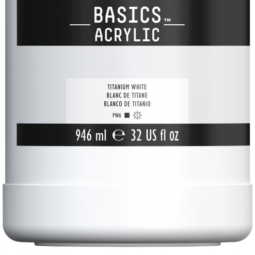 Acrylique Basics 946ml blanc de titane - Acrylique étude - Peinture  Acrylique