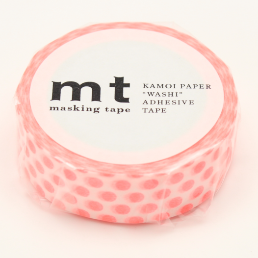 Washi Masking Tape - Dot Shocking Red