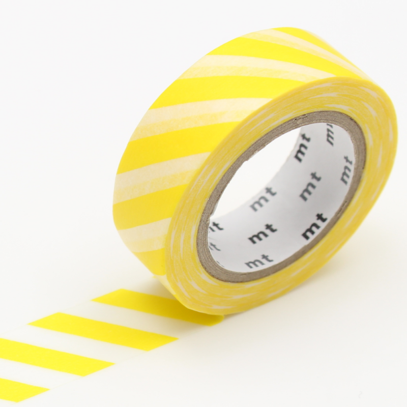 Washi Masking Tape - Stripe Lemon