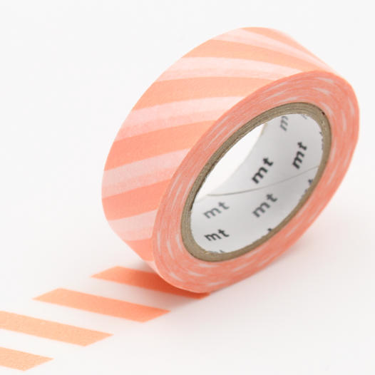 Washi Masking Tape - Stripe Salmon Pink