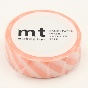 Washi Masking Tape - Stripe Salmon Pink Washi Masking Tape - Stripe Salmon Pink
