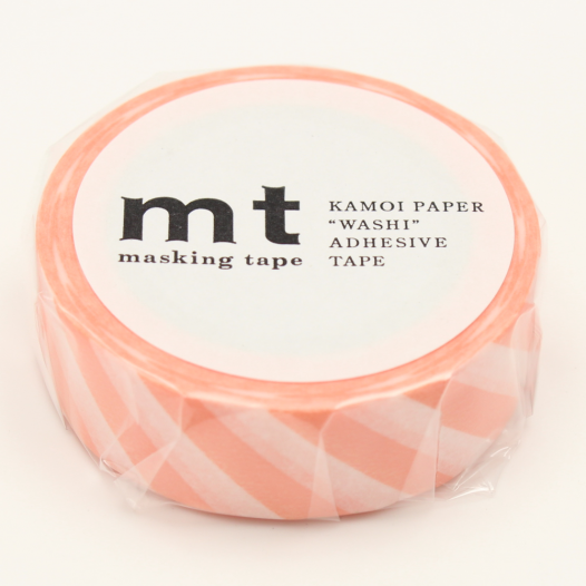 Washi Masking Tape - Stripe Salmon Pink