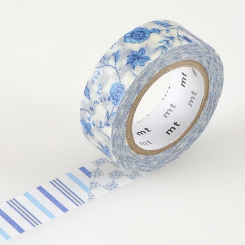 Washi Masking Tape - Flower Dark Blue