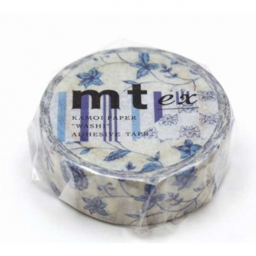 Washi Masking Tape - Flower Dark Blue