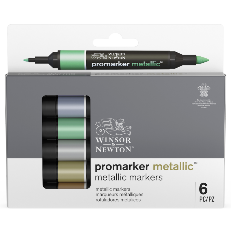 Winsor & Newton Promarker Metallic, Set of 2, Gold and Silver