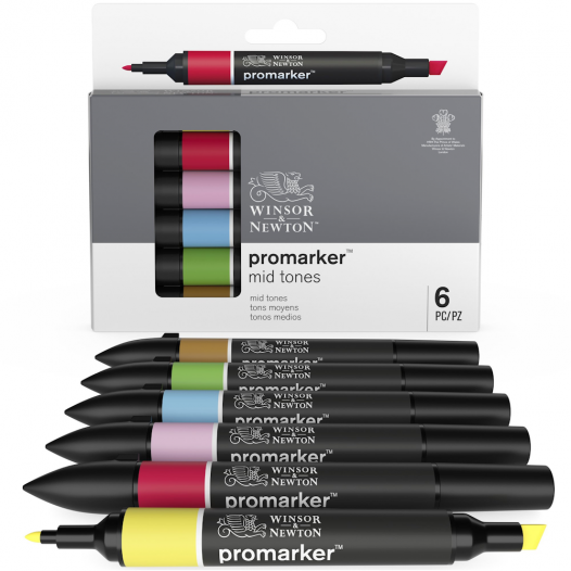 Promarker Mid Tone Set (6pc)