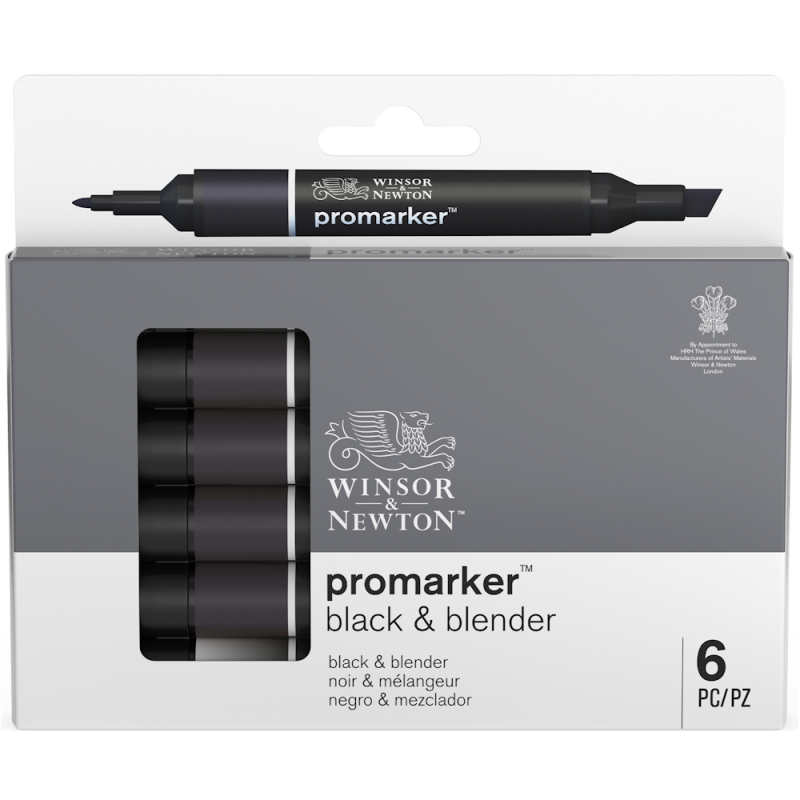 Promarker Black & Blender Set (6pc)