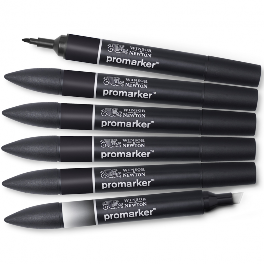 Promarker Black & Blender Set (6pc)