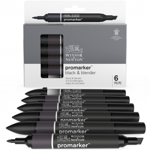 Promarker Black & Blender Set (6pc)