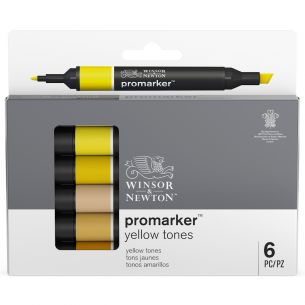 Winsor & Newton ProMarker Set, 6-Markers, Rich Tones 