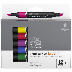 Promarker Brush Vibrant Tone Set (12 + 1)