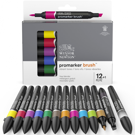 Promarker Brush Vibrant Tone Set (12 + 1)