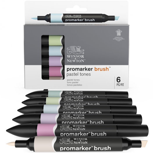 Promarker Brush Pastel Tone Set (6pc)