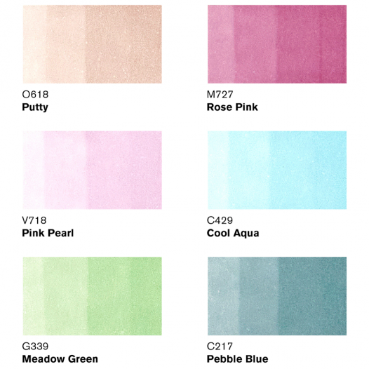 Promarker Brush Pastel Tone Set (6pc) Promarker Brush Pastel Tone Set (6pc)