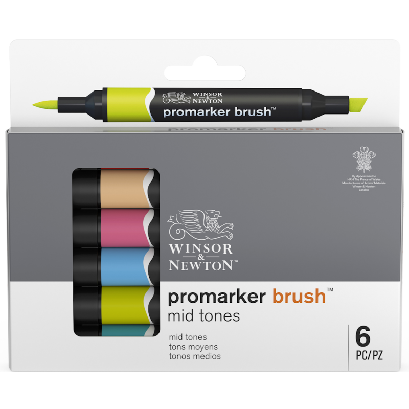  Winsor & Newton ProMarker Brush Set, 12 Count, Vibrant