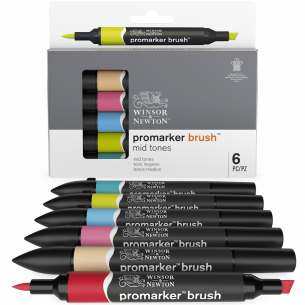 Promarker Brush Mid Tone Set (6pc) Promarker Brush Mid Tone Set (6pc)