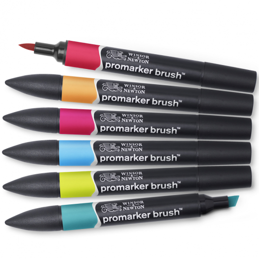 Winsor & Newton ProMarker Set, 6 Count, Mid Tones