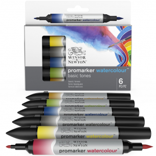 Promarker Watercolour Basic Tone Set (6pc)