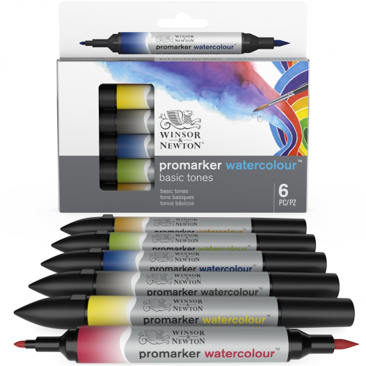 Promarker Watercolour Basic Tone Set (6pc)
